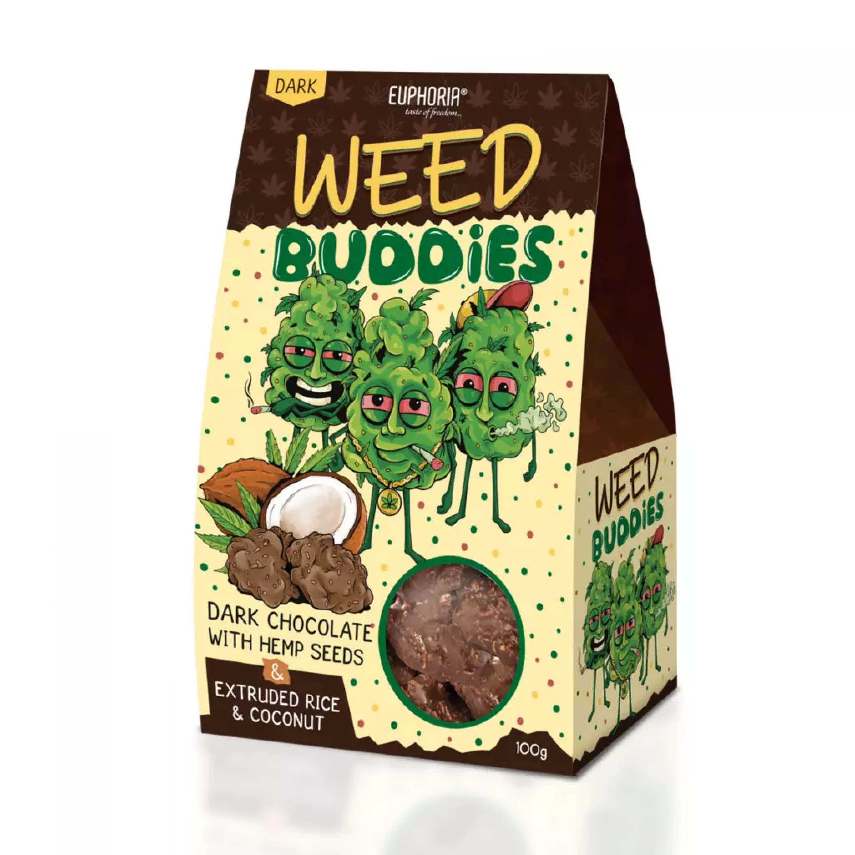 achat cbd Weed Buddies chocolat noir et noix de coco