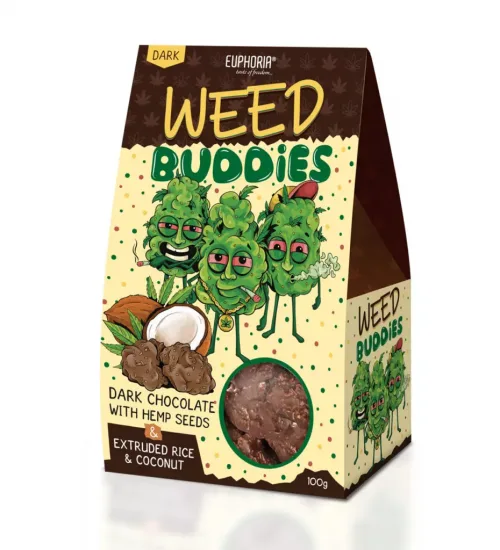 achat cbd Weed Buddies chocolat noir et noix de coco