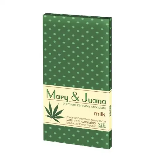 achat cbd Tablette de chocolat au lait Cannabis Mary & Juana