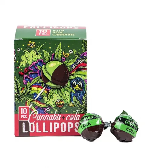 achat cbd Sucettes Cannabis Cola Lollipops